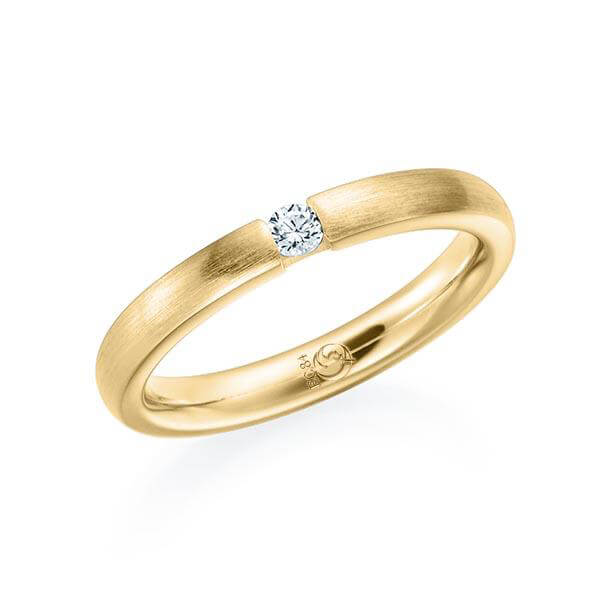 Memoire/Vorsteckring Gelbgold 585/- zus. 0,080 ct, tw, si - RU-1555-2