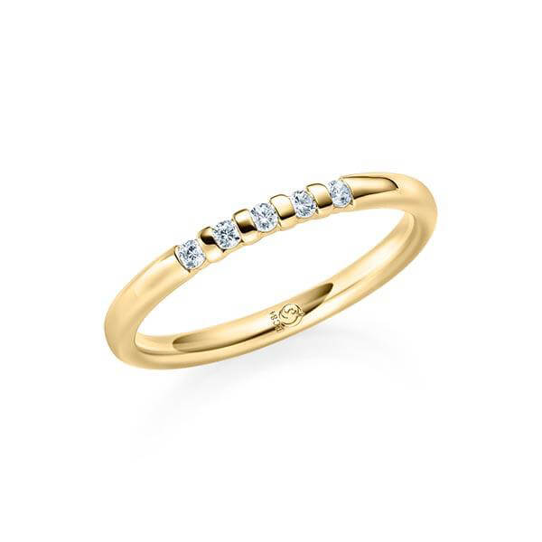 Memoire/Vorsteckring Gelbgold 585/- zus. 0,100 ct, tw, si - RU-1064-14