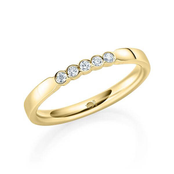 Memoire/Vorsteckring Gelbgold 585/- zus. 0,100 ct, tw, si - RU-1565-2