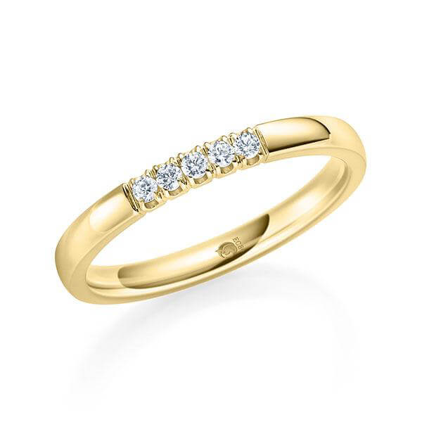 Memoire/Vorsteckring Gelbgold 585/- zus. 0,100 ct, tw, si - RU-1567-43