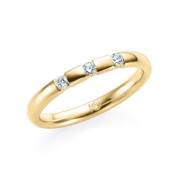 Memoire/Vorsteckring Gelbgold 585/- zus. 0,120 ct, tw, si - RU-1554-2