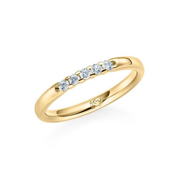 Memoire/Vorsteckring Gelbgold 585/- zus. 0,150 ct, tw, si - RU-1060-55