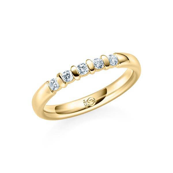 Memoire/Vorsteckring Gelbgold 585/- zus. 0,250 ct, tw, si - RU-1064-26