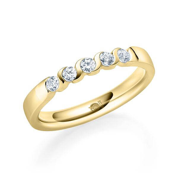 Memoire/Vorsteckring Gelbgold 585/- zus. 0,250 ct, tw, si - RU-1566-70