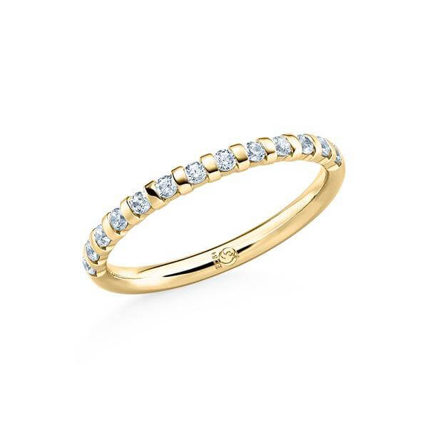 Memoire/Vorsteckring Gelbgold 585/- zus. 0,260 ct, tw, si - RU-1064-23