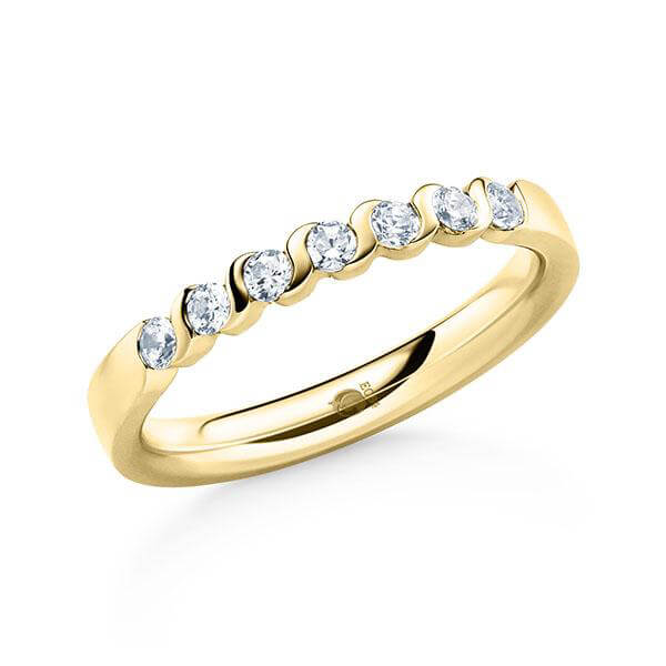 Memoire/Vorsteckring Gelbgold 585/- zus. 0,280 ct, tw, si - RU-1566-10