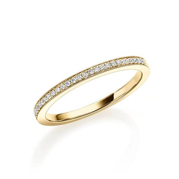 Memoire/Vorsteckring Gelbgold 750/- zus. 0,090 ct, tw, vs - RU-1597-2