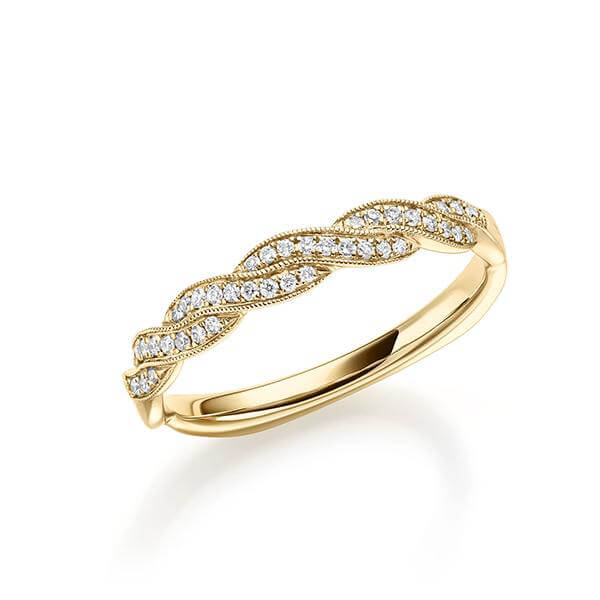 Memoire/Vorsteckring Gelbgold 750/- zus. 0,110 ct, tw, vs - RU-1306-2