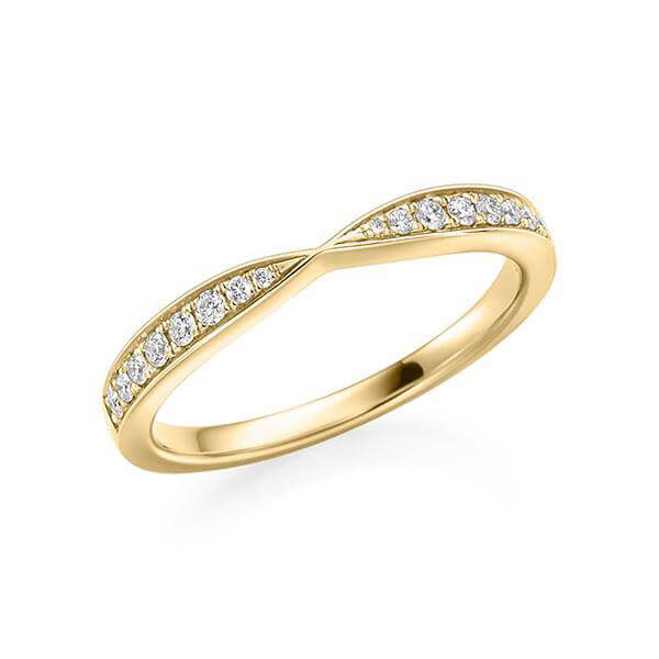 Memoire/Vorsteckring Gelbgold 750/- zus. 0,144 ct, tw, vs - RU-1648-2