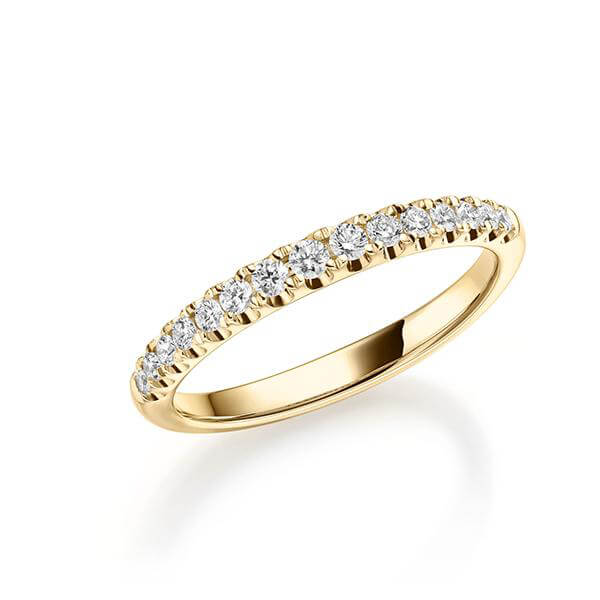 Memoire/Vorsteckring Gelbgold 750/- zus. 0,270 ct, tw, vs - RU-1321-2