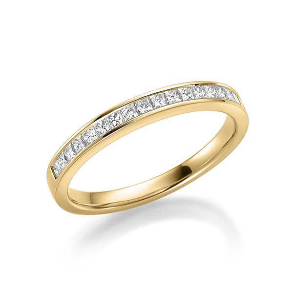 Memoire/Vorsteckring Gelbgold 750/- zus. 0,380 ct, tw, vs - RU-1647-2