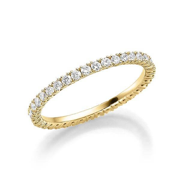 Memoire/Vorsteckring Gelbgold 750/- zus. 0,530 ct, tw, vs - RU-1595-3