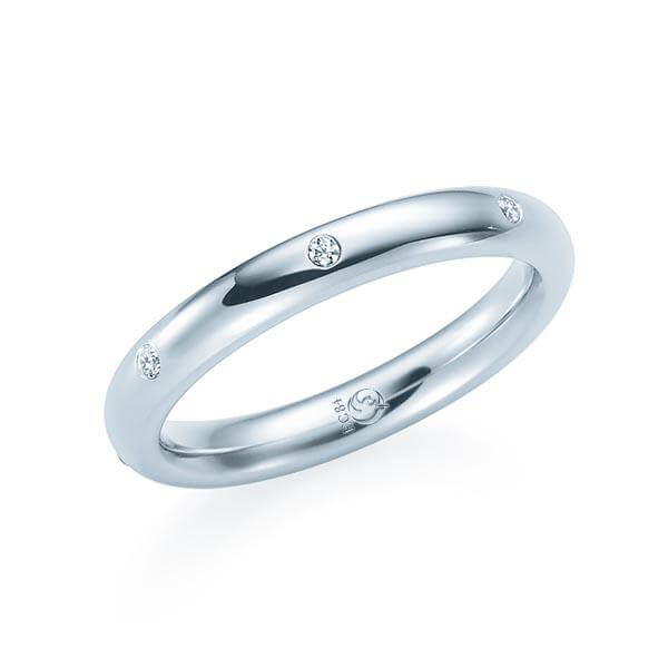 Memoire/Vorsteckring Weißgold 585/- zus. 0,070 ct, tw, si - RU-1557-1