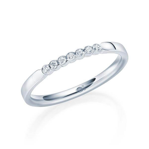 Memoire/Vorsteckring Weißgold 585/- zus. 0,070 ct, tw, si - RU-1565-29