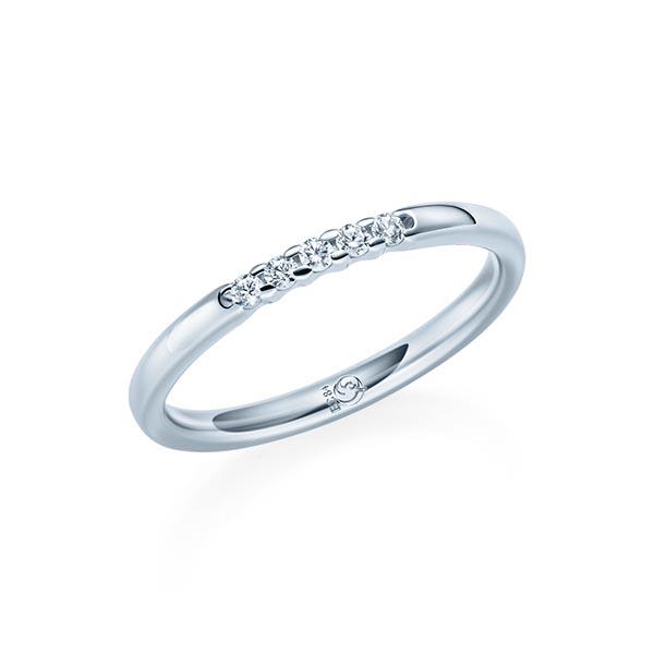 Memoire/Vorsteckring Weißgold 585/- zus. 0,100 ct, tw, si - RU-1060-34