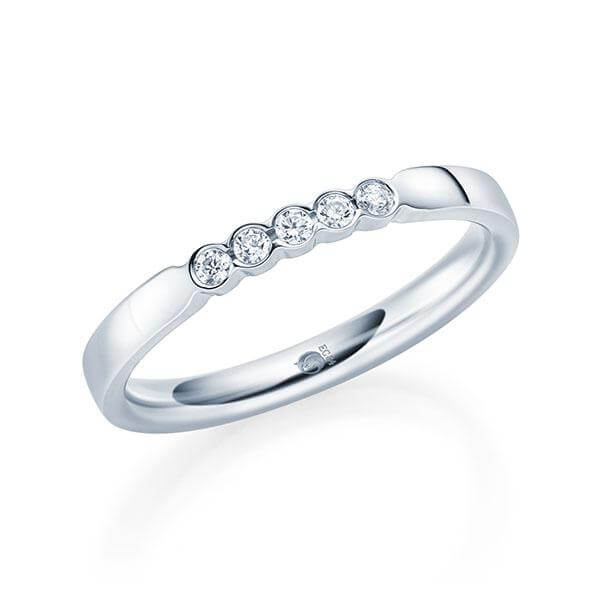 Memoire/Vorsteckring Weißgold 585/- zus. 0,100 ct, tw, si - RU-1565-1