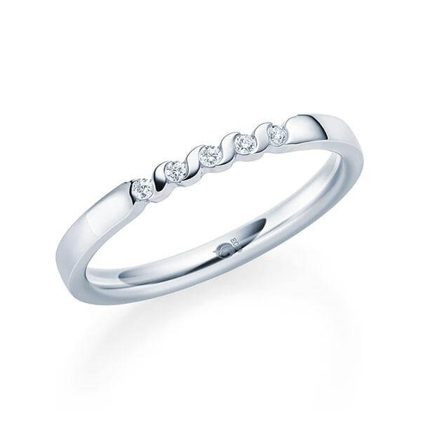 Memoire/Vorsteckring Weißgold 585/- zus. 0,100 ct, tw, si - RU-1566-21