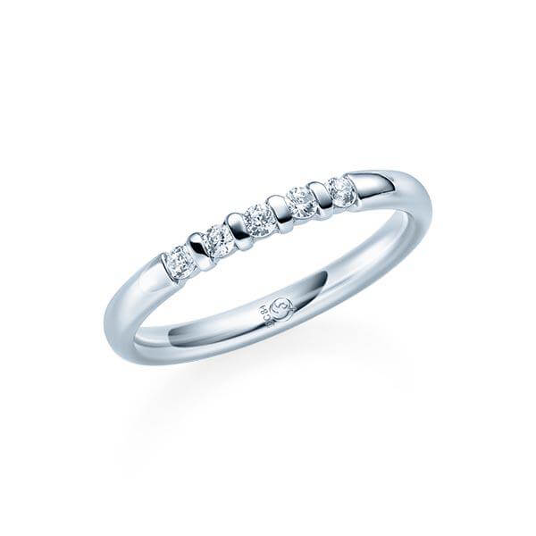 Memoire/Vorsteckring Weißgold 585/- zus. 0,150 ct, tw, si - RU-1064-1