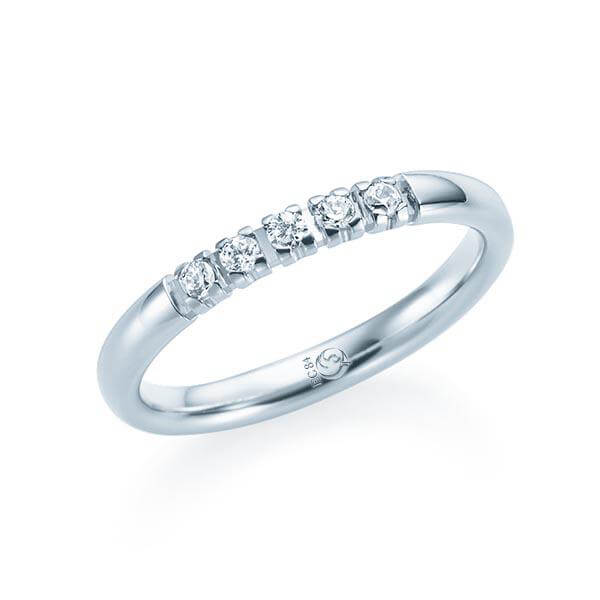 Memoire/Vorsteckring Weißgold 585/- zus. 0,150 ct, tw, si - RU-1553-1
