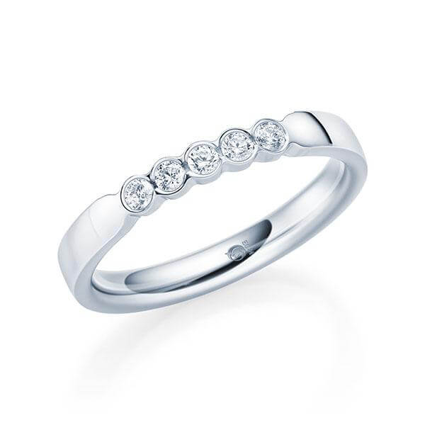 Memoire/Vorsteckring Weißgold 585/- zus. 0,150 ct, tw, si - RU-1565-5