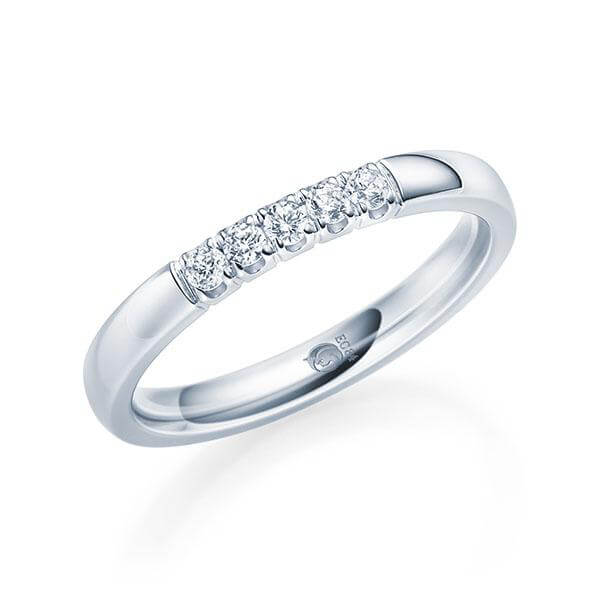 Memoire/Vorsteckring Weißgold 585/- zus. 0,150 ct, tw, si - RU-1567-58