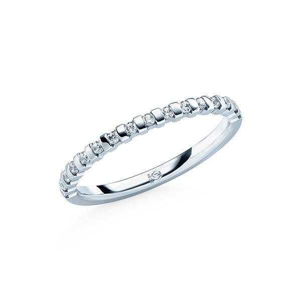 Memoire/Vorsteckring Weißgold 585/- zus. 0,160 ct, tw, si - RU-1064-19