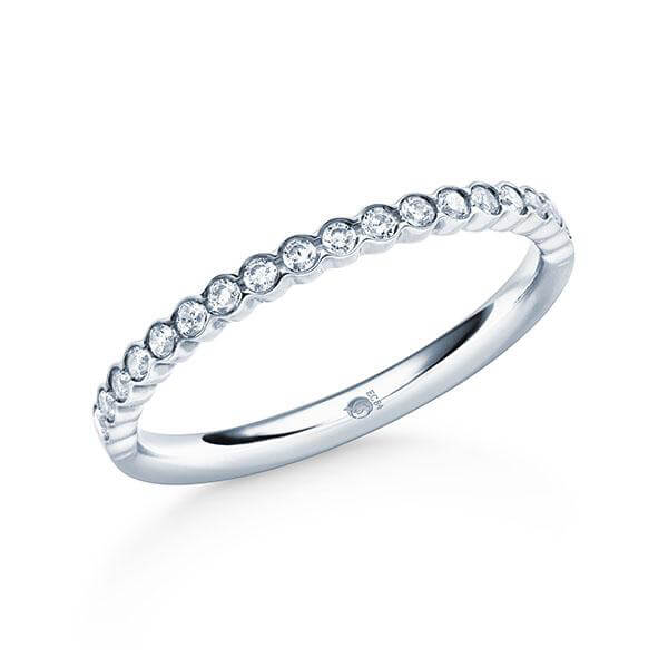 Memoire/Vorsteckring Weißgold 585/- zus. 0,180 ct, tw, si - RU-1565-25