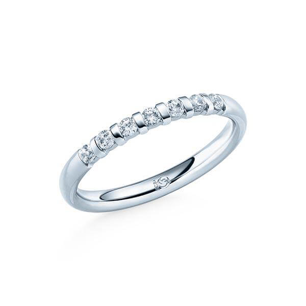 Memoire/Vorsteckring Weißgold 585/- zus. 0,210 ct, tw, si - RU-1064-16
