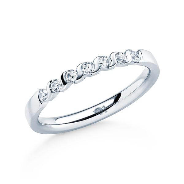 Memoire/Vorsteckring Weißgold 585/- zus. 0,210 ct, tw, si - RU-1566-5