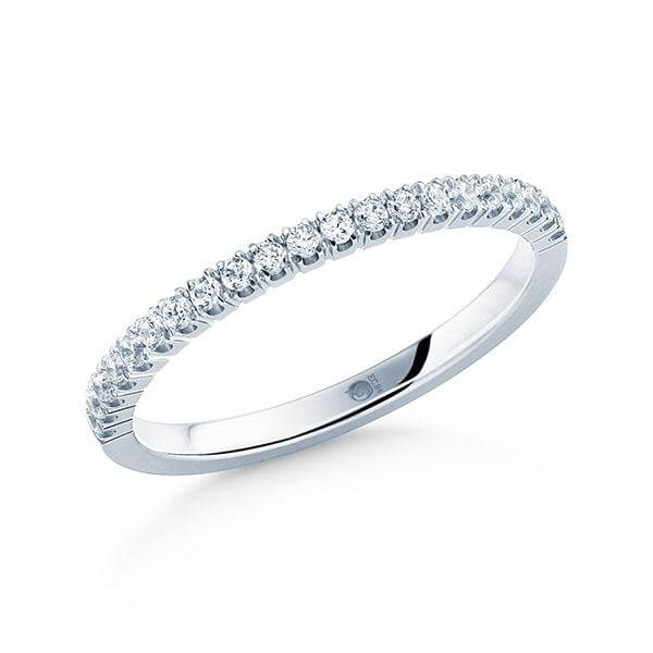 Memoire/Vorsteckring Weißgold 585/- zus. 0,210 ct, tw, si - RU-1567-30