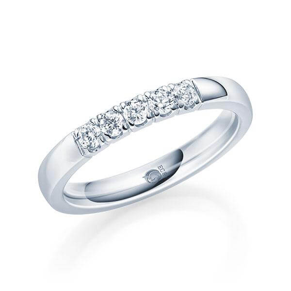 Memoire/Vorsteckring Weißgold 585/- zus. 0,250 ct, tw, si - RU-1567-5