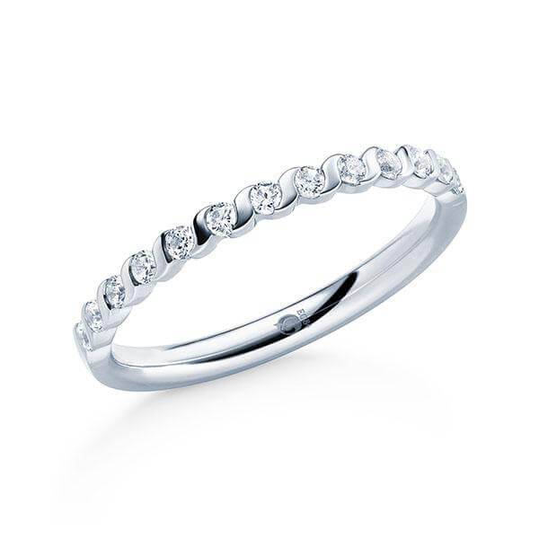 Memoire/Vorsteckring Weißgold 585/- zus. 0,260 ct, tw, si - RU-1566-13