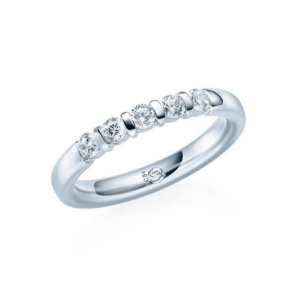 Memoire/Vorsteckring Weißgold 585/- zus. 0,350 ct, tw, si - RU-1064-28