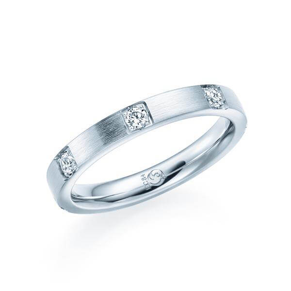 Memoire/Vorsteckring Weißgold 585/- zus. 0,350 ct, tw, si - RU-1556-1