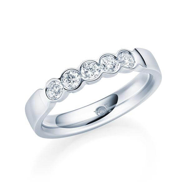 Memoire/Vorsteckring Weißgold 585/- zus. 0,350 ct, tw, si - RU-1565-13