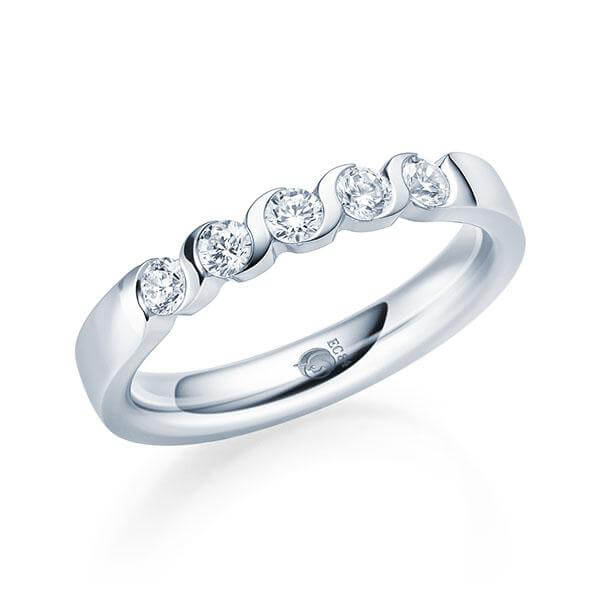 Memoire/Vorsteckring Weißgold 585/- zus. 0,350 ct, tw, si - RU-1566-1