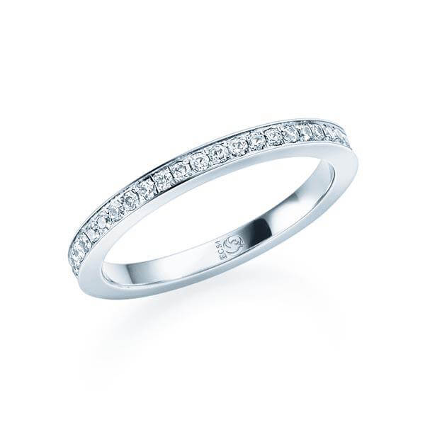 Memoire/Vorsteckring Weißgold 585/- zus. 0,450 ct, tw, si - RU-1550-22