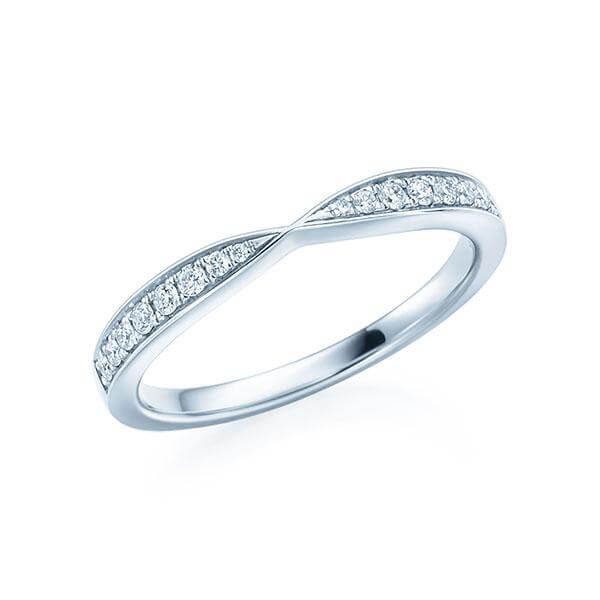 Memoire/Vorsteckring Weißgold 750/- zus. 0,144 ct, tw, vs - RU-1648-1