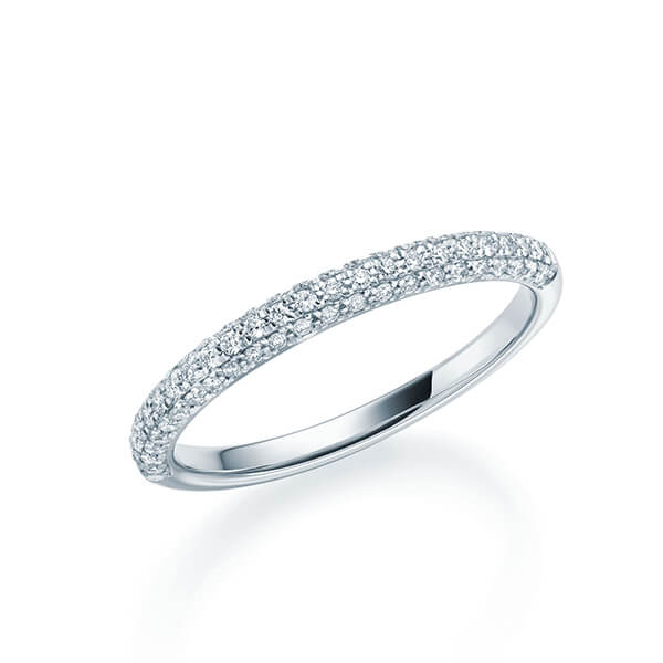 Memoire/Vorsteckring Weißgold 750/- zus. 0,280 ct, tw, vs - RU-1326-1