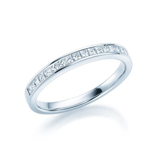 Memoire/Vorsteckring Weißgold 750/- zus. 0,380 ct, tw, vs - RU-1647-1