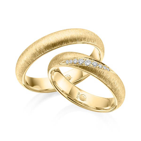 Paar Trauringe / Eheringe Gelbgold 585/- zus. 0,114 ct, tw, si - RU-1524-1