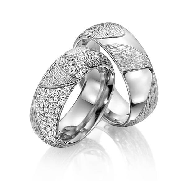 Paar Trauringe / Eheringe Platin 600/- zus. 0,705 ct, tw, si - RU-1425-5