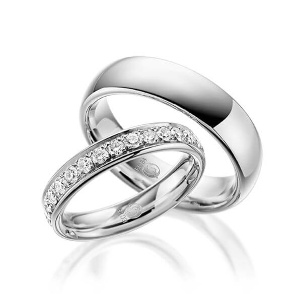 Paar Trauringe / Eheringe Platin 600/- zus. 1,160 ct, tw, si - RU-1054-5