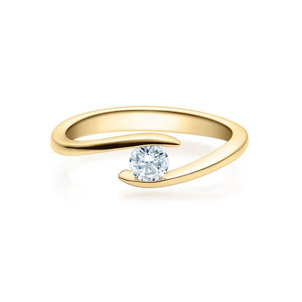 Verlobungsring Gelbgold 585/- zus. 0,200 ct, tw, si - RU-1496-5