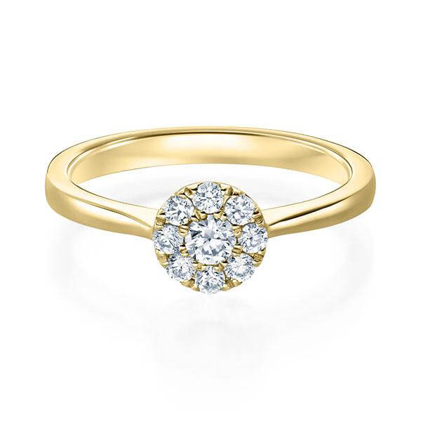 Verlobungsring Gelbgold 750/- zus. 0,260 ct, tw, vs - RU-1593-5