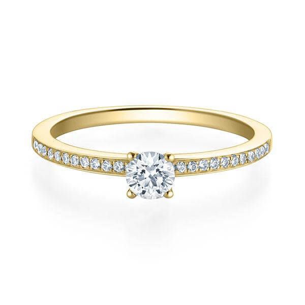 Verlobungsring Gelbgold 750/- zus. 0,329 ct, tw, si & tw, vs - RU-1596-11