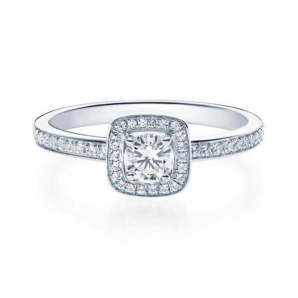 Verlobungsring Weißgold 750/- zus. 0,370 ct, tw, si & tw, vs - RU-1592-1