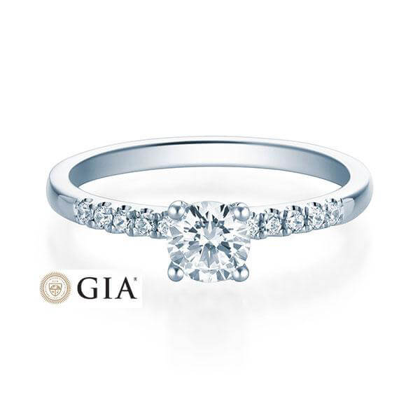 Verlobungsring Weißgold 750/- zus. 0,530 ct, tw, si & tw, vs - RU-1594-5